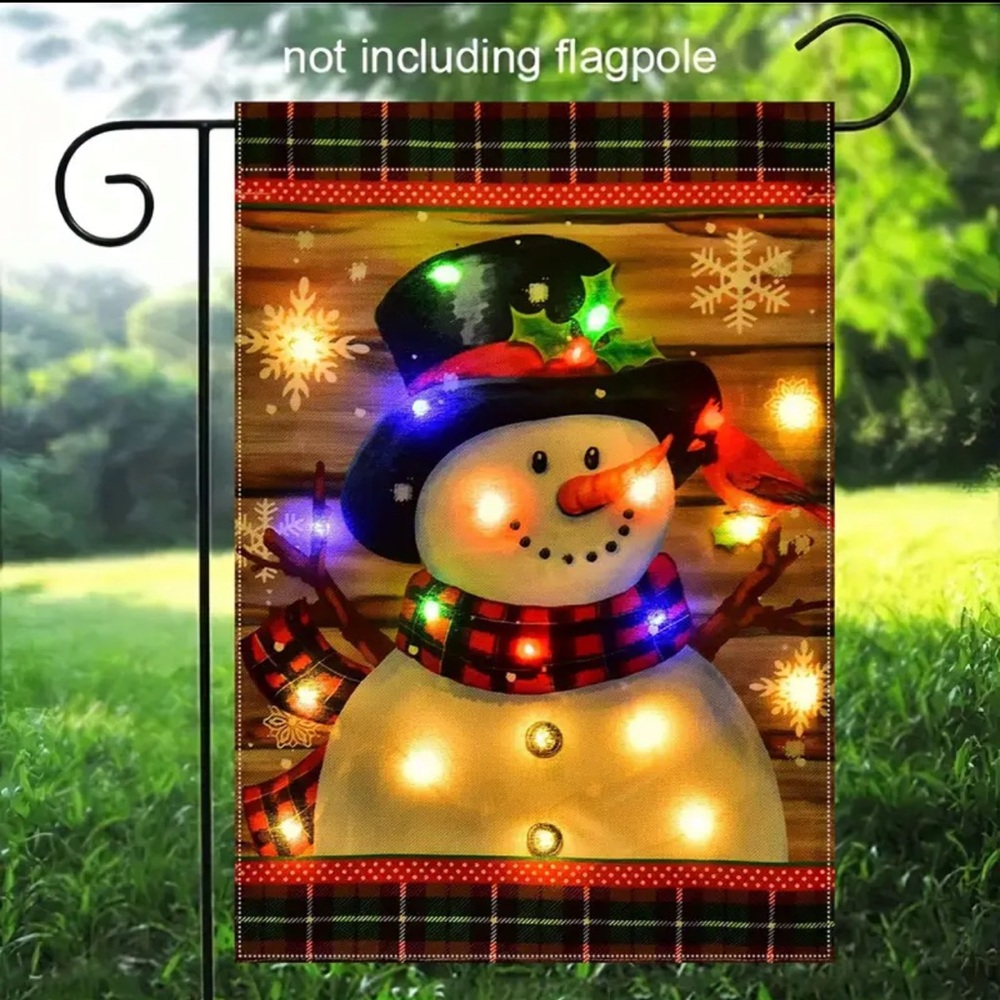 Festive Snowman Garden Flag - Picture 4 of 4
